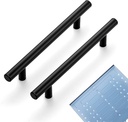 Ravinte 30 Pack | 7.38'' Cabinet Pulls Matte Black Stainless Steel Kitchen Drawer Pulls Cabinet Handles 7-3/8”Length, 5” Hole Center with Mounting Template
