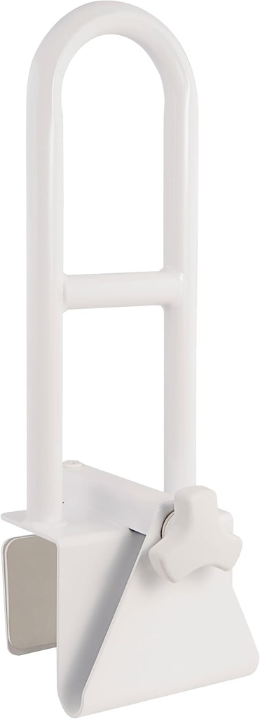 Vaunn Medical Adjustable Bathtub Safety Rail Shower Grab Bar Handle, Stainless Steel, White
