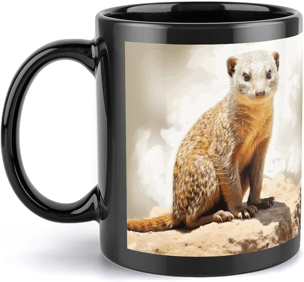 Wild Meerkats Travel Mug Ceramic Large Ceramic Coffee Mugs with Handle, Porcelain Mugs- Perfect for Coffee Tea Espresso Other Beverages