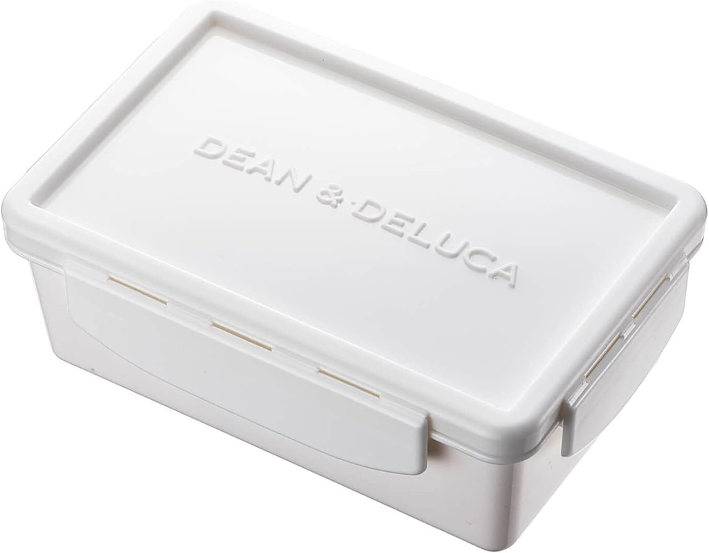 Dean & Deluca Lunch Box, Small, White, 14.2 fl oz (420 ml), Microwave Safe, Dishwasher Safe, Bento Box, Compact, Simple