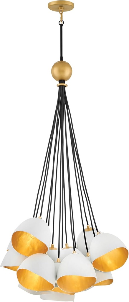 Hinkley Nula Collection Fifteen Light Cluster Pendant, Shell White