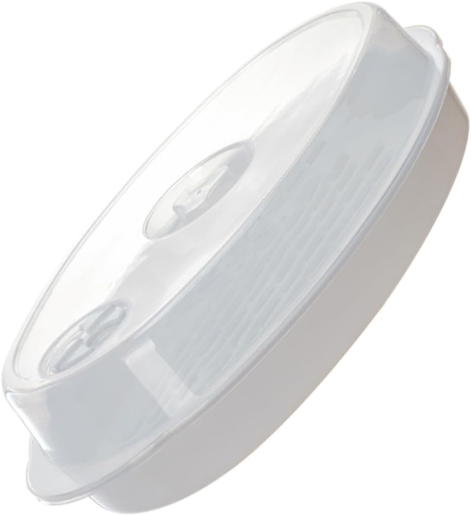 1pc Food Steamer Plate with Lid Microwave Safe Kitchen Cookware for Steaming Fish Dumplings Rice Buns Capacity Easy to Use Reusable