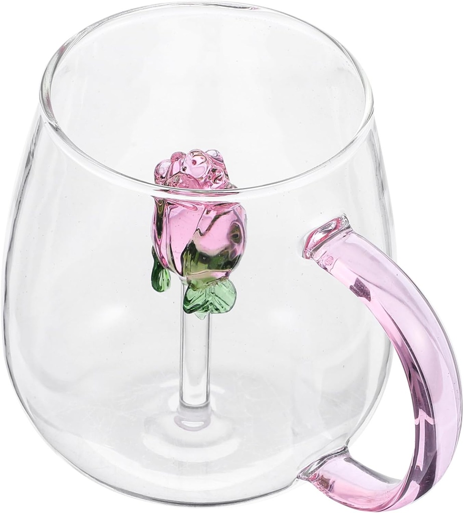 Unomor Elegant Glass Cup Creative Design Romantic Wine Mug for Beverages for Parties Home for Valentine's Day and Special Occasions