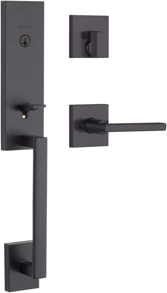 Kwikset 98180-015 818VNHxHFL SQT 514 SMT CP Vancouver Handleset with Halifax - Matte Black