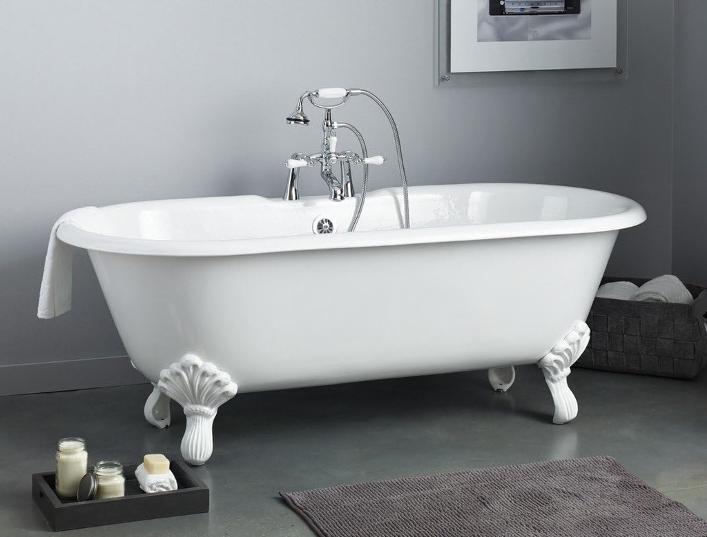 Cheviot 2170-WW-6-AB Products Regal Cast Iron Bathtub with Shaughnessy Feet 6" Drilling, 24" x 68" x 31", Antique Bronze