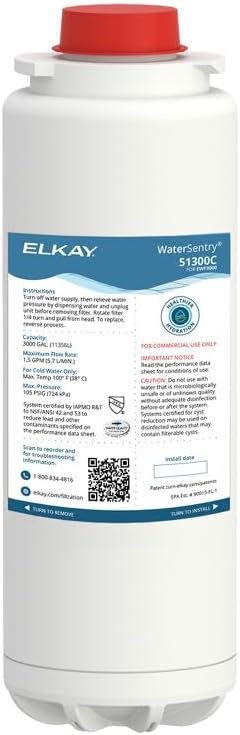 Elkay WaterSentry 51300C Lead + Microplastics NSF/ANSI Certified Filter (Bottle Fillers)