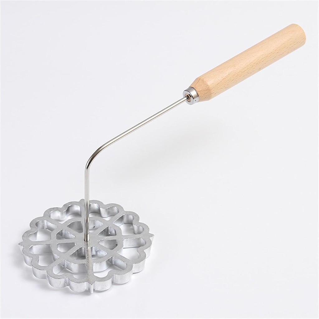 Plum Blossom Crispy Rosette Iron Detachable Aluminum Alloy Frying Bunuelos Mold with Handle Festivals Cookies Waffles Molde para Buñuelos de Viento(2cps)