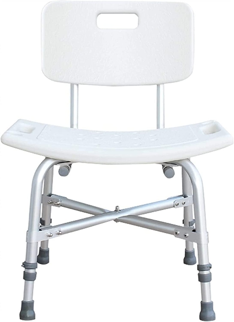 Generic Bathroom Seat, for Elderly Senior Adjustable Height Bath Stool with Backrest Bathtub Chair Non-Slip Feet Bath Bench Shower Stool, 51cm, White