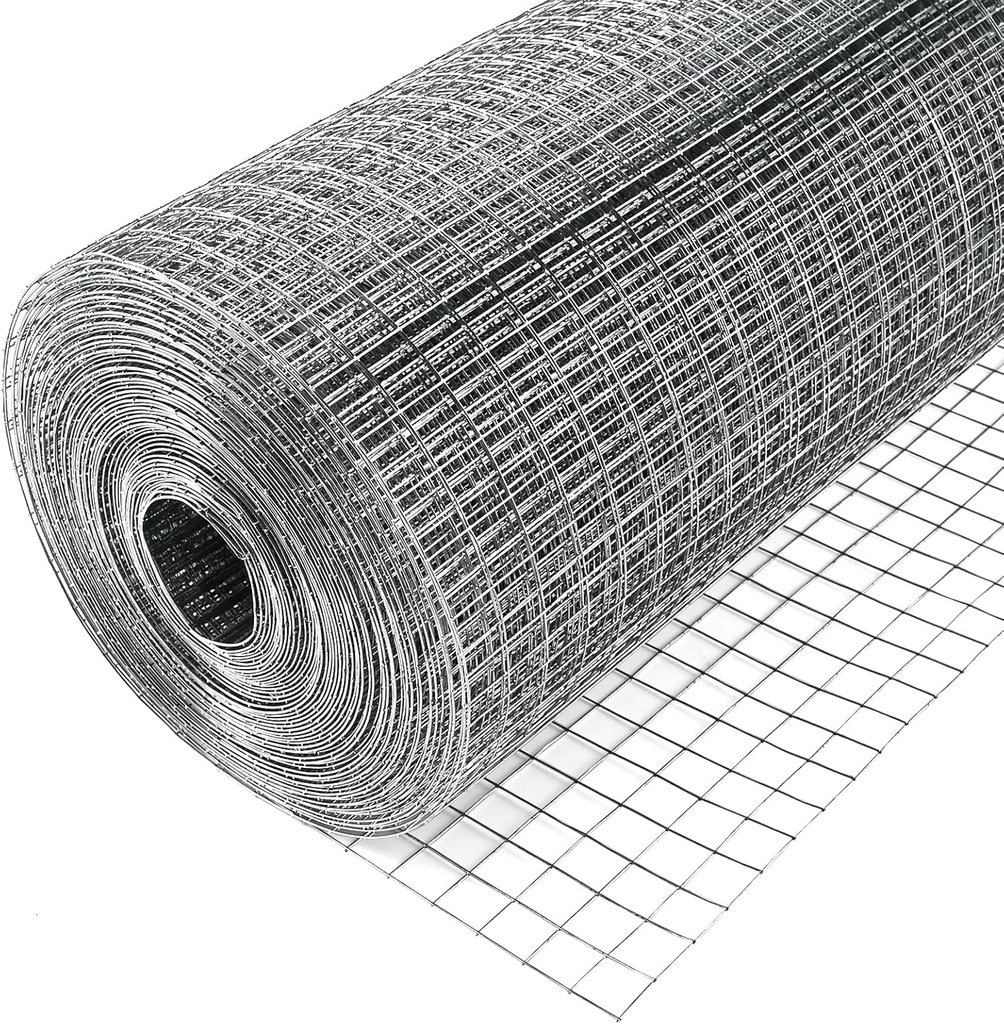 Hardware Cloth, 1/2inch 23Ga 16in x 50ft Chicken Wire Fencing, Galvanized Welded Chicken Wire Mesh for Chicken Coop Poultry Netting Garden, Predator Proof Chicken Wire Fence Roll