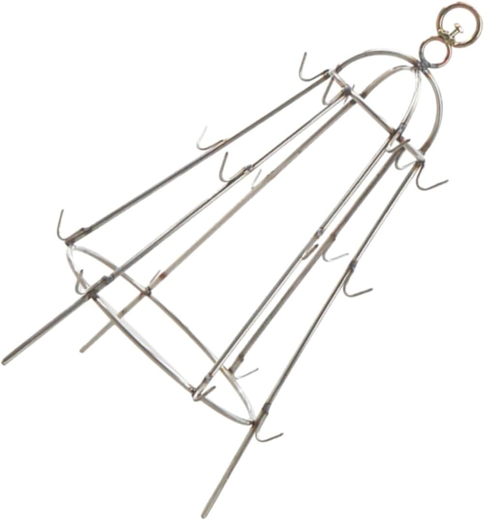 Stainless Steel BBQ Hanging Rack with Hooks Grill Bracket for Skewers Holder Easy to Clean Practical Barbecue Grill Accessory for Outdoor Cooking