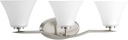 Progress Lighting P2006-09 Bravo Collection Etched Glass Modern Bath Vanity Light, 3-Light, Brushed Nickel