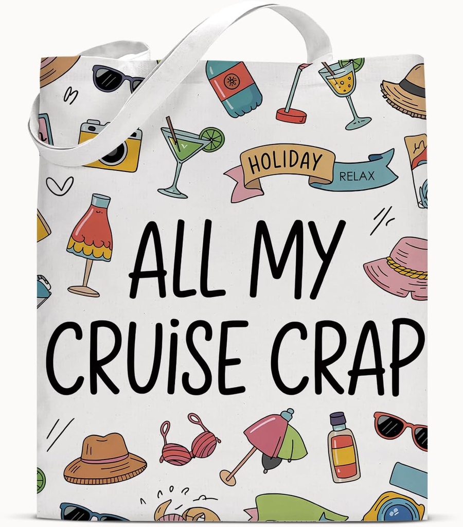 Cruise Gifts Tote Bags for Women Girls Cruise Lovers, Cute Aesthetic Reusable Grocery Shoulder Bag for Shopping Beach Travel Vacation, Cruising Totes
