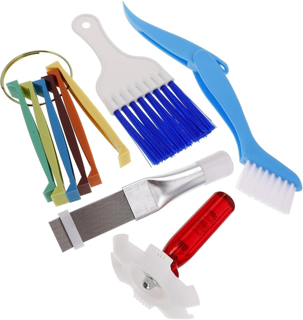 Alipis 1set Air Conditioner Fin Cleaner Set Stainless Comb and Brush Kit for Efficient Cleaning of Air Conditioner Condenser Gaps and Radiators