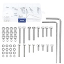 50pcs/set Universal Turntable Headshell Cartridge Mounting: Stainless Steel Hex Socket Head Screws, Bolts, Nuts, Metal Washers & Wrenches - Assortment Kit in A Mixed Boxed Case - For Phonograph Parts