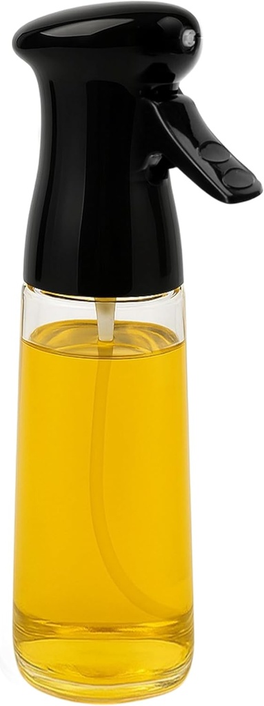 220ml Olive Oil Sprayer for Cooking, Glass Dispenser Bottle Spray Mister, Refillable Food Grade Canola Vinegar Spritzer Sprayer for Air Fryer, Grill, Salad Making, Baking Kitchen Gadget Accessories