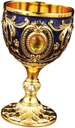 30ml Mini Goblet Vintage Metal Wine Cup Embossed Height 70mm, Party Supplies Decorative Medieval Style, Style D