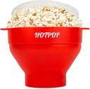 The Orginal HotPop Silicone Popcorn Maker - Microwave Popcorn Popper with Handles - Collapsible Bowl, Heat-Resistant, Easy to Clean, Ideal for Family Movie Nights, 15-Cup Capacity - Red