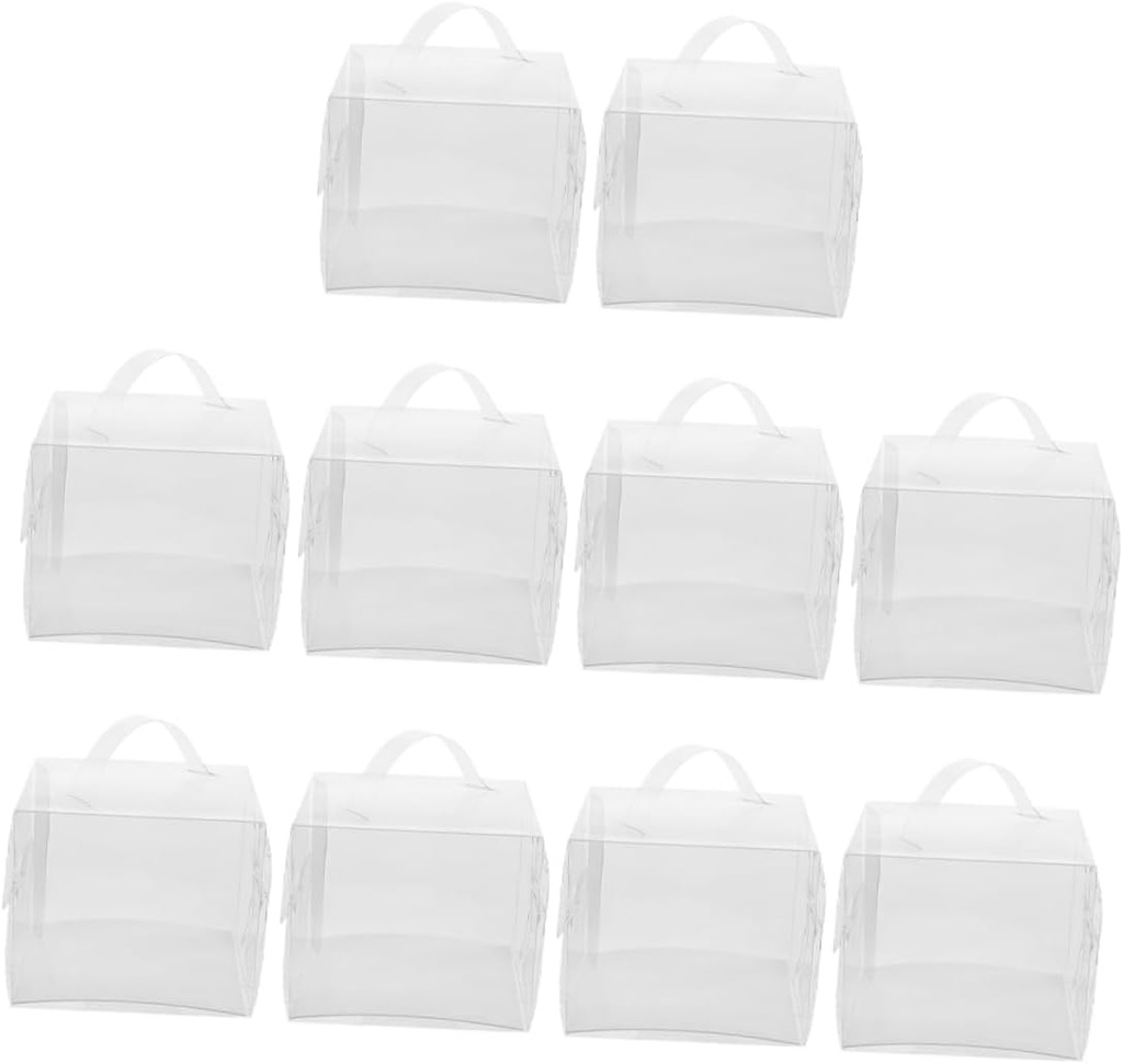 10pcs Portable Cake Boxes Sturdy Base Birthday Cake Container for Mousse and Desserts for Bakery Home Use