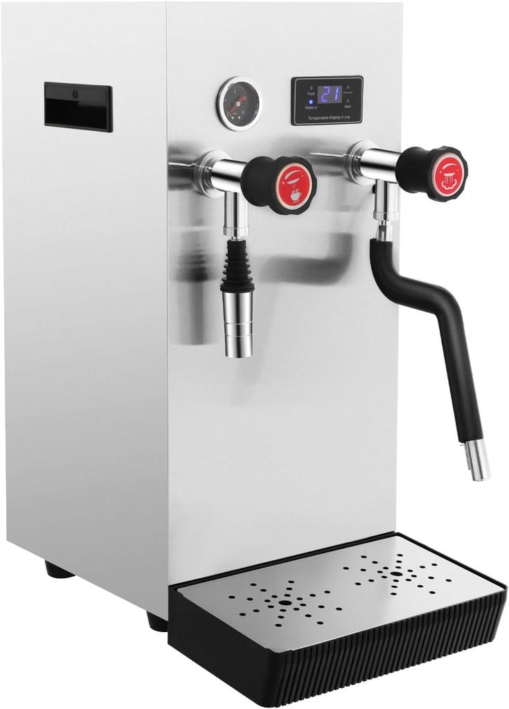 Commercial Milk Frother 2500W - 110V Automatic Electric Milk Steamer & Hot Water Boiler - Espresso Foam Maker for Coffee, Tea, Latte, Cappuccino (For Cafes & Shops)