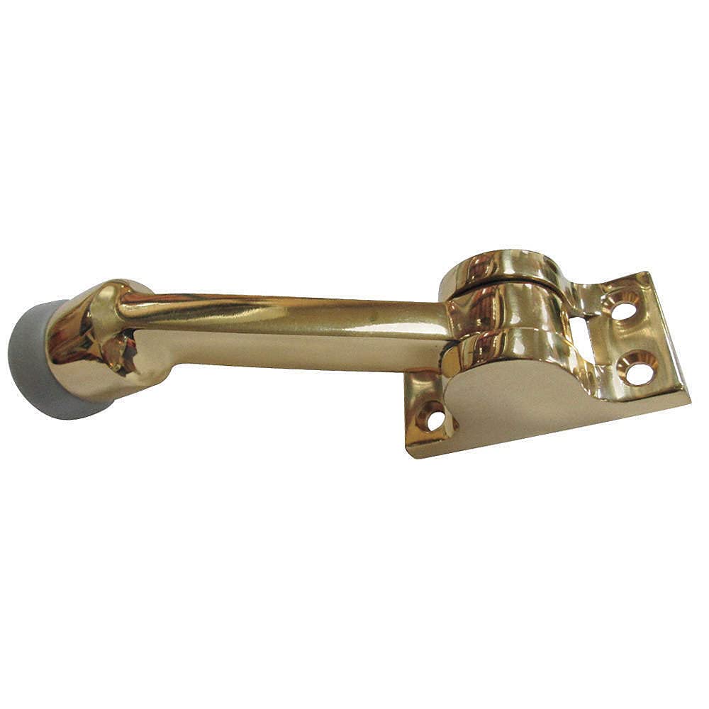 Lever Door Holder, Pol Brass, Solid Brass