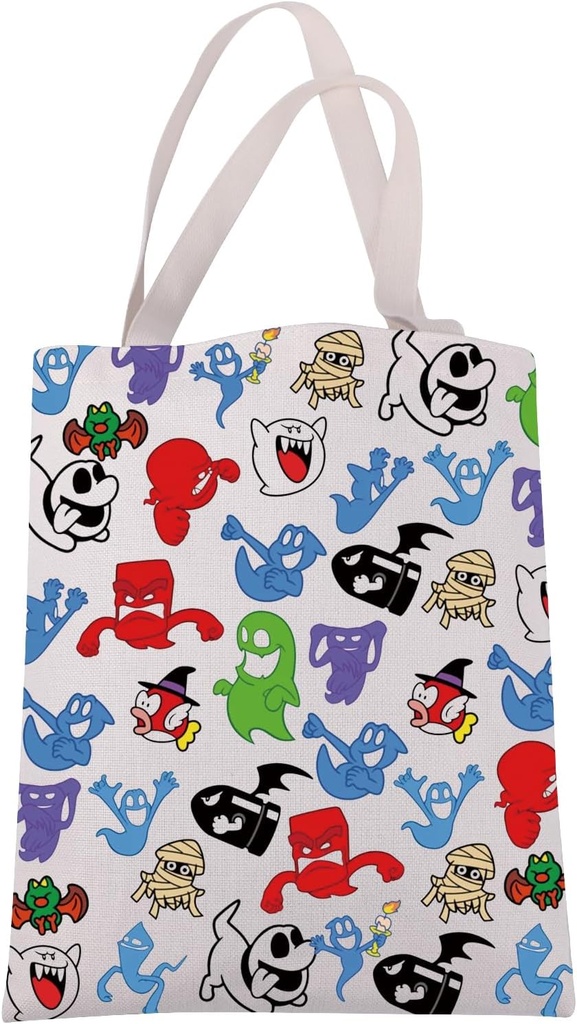 JXGZSO Funny Video Game Canvas Tote Bag Adventure Game Lover Gift Bros Games Inspired Shoulder Bag Game Player Gift