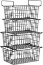 Freezer Organizer Bins, Large Capacity Stackable Baskets for Deep Chest Freezer Easy Get and Sort Bottom Frozen Meats Food Storage Containers Pantry Storage and Organization, 4pcs