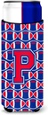 Letter P Football Crimson and Yale Blue Ultra Beverage Insulators for slim cans