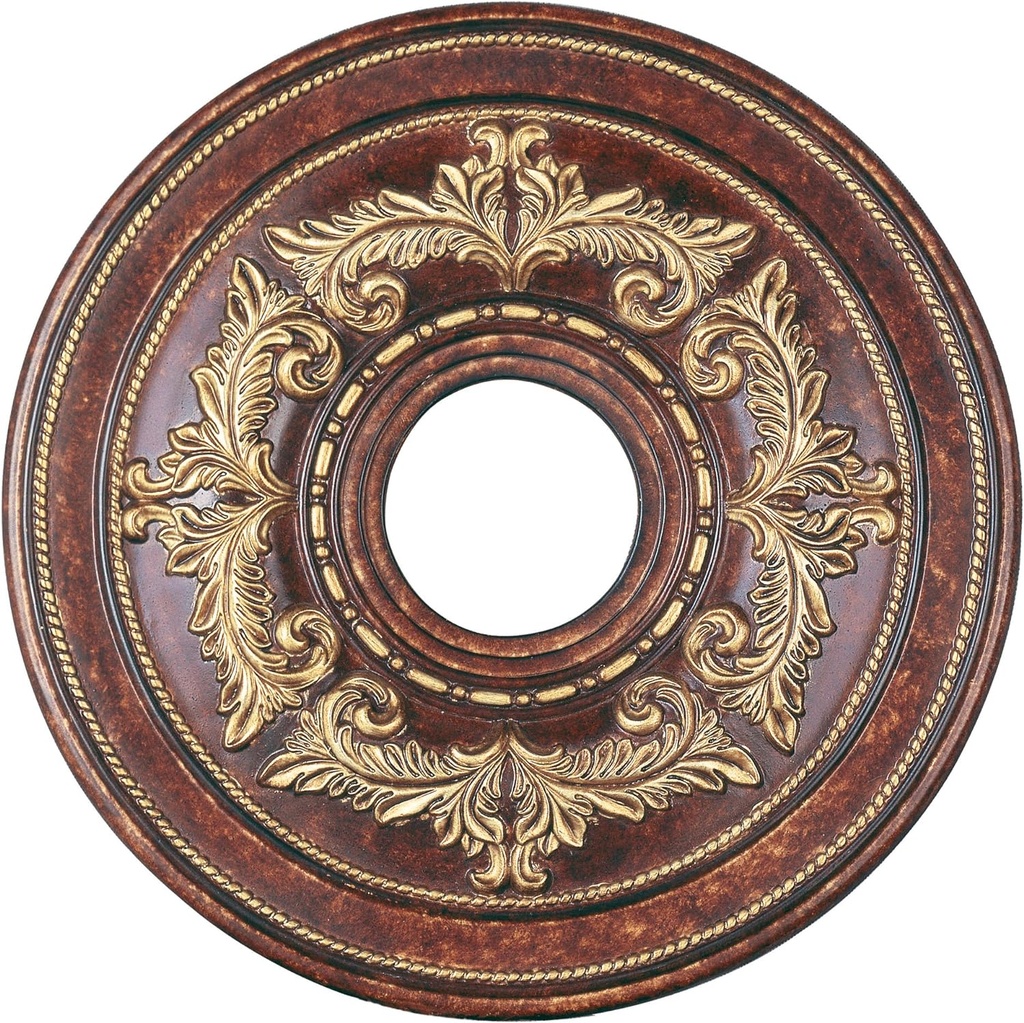 Livex Lighting 8205-63 Ceiling Medallion in Verona Bronze with Aged Gold Leaf Accents