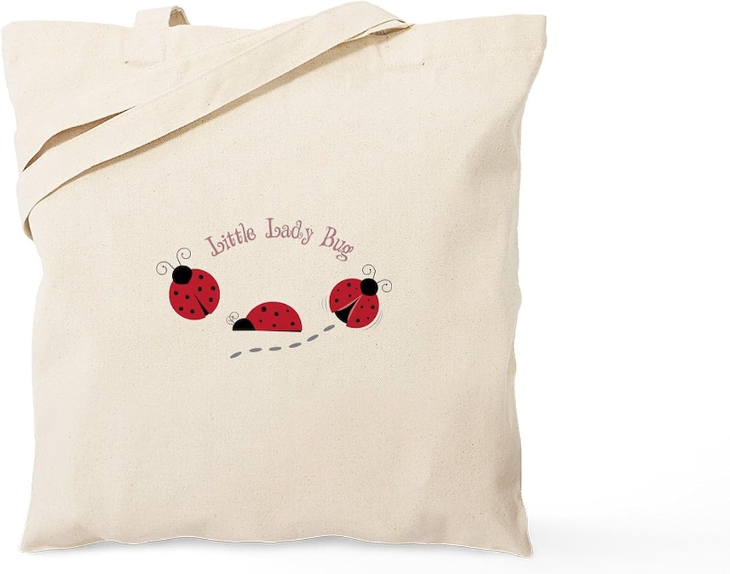 CafePress Little Lady Bug Tote Bag Reusable Natural Beige Canvas Shopping Bag