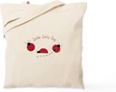 CafePress Little Lady Bug Tote Bag Reusable Natural Beige Canvas Shopping Bag
