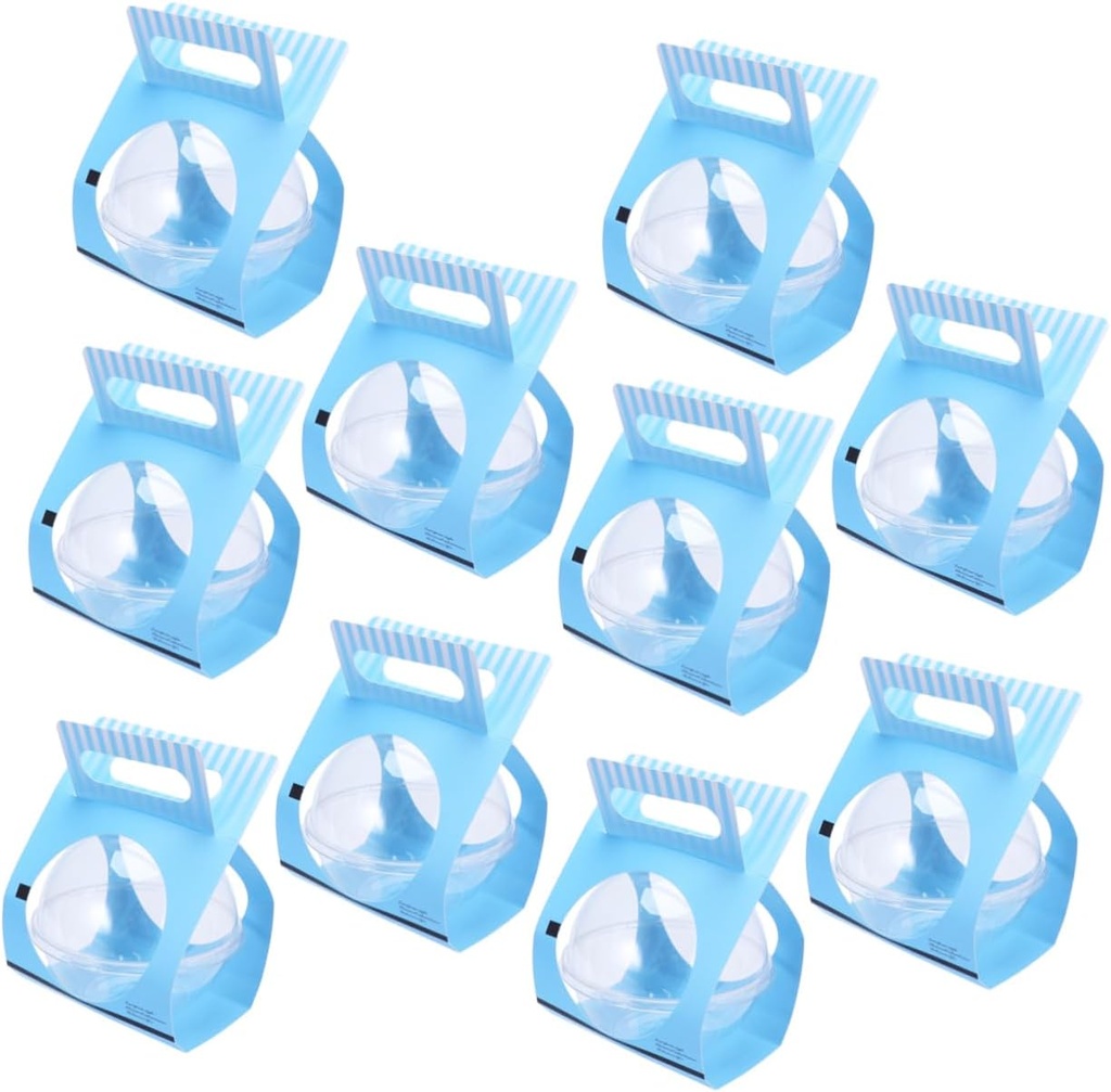 Cabilock 10PCS Ball Shape Cake Container Disposable Plastic Mousse Ball Cake Box for Desserts and Treats for Parties and Events