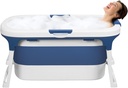 55 Inch Foldable Bathtub, Portable Bath Tub for Adults, Large Foldable Tub, Freestanding Surround Bathtub, Ideal for Small Spaces, Ideal for Hot Baths, Ice Bath