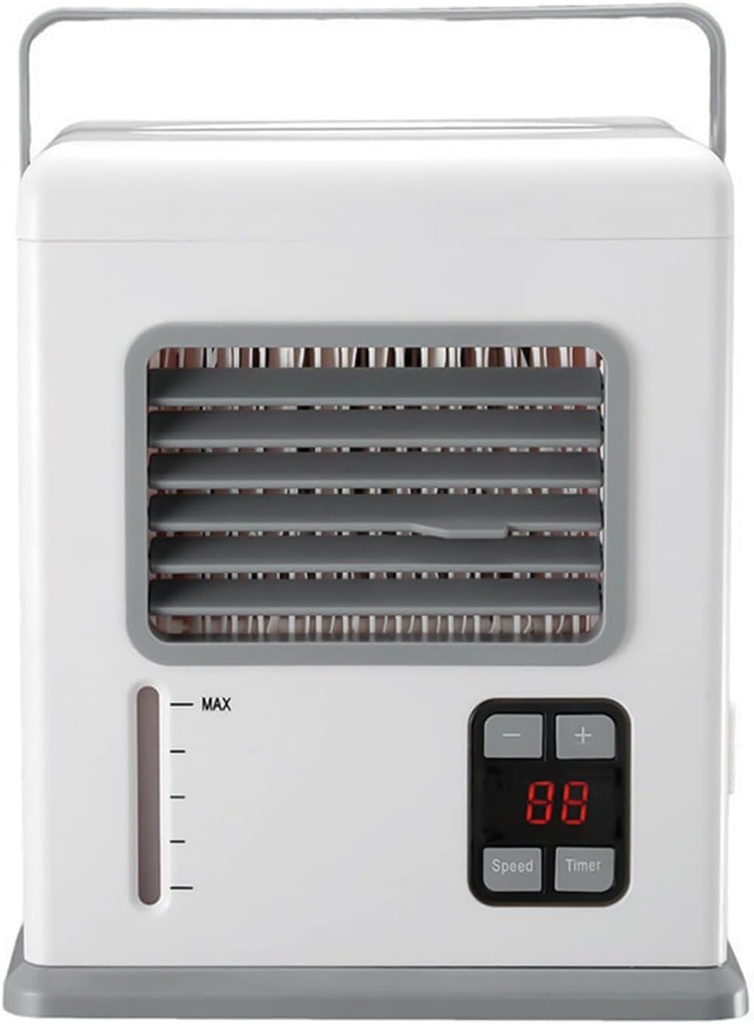 Portable Conditioner Multifunctional Mini Cooler with timepiece Evaporative Cooler USB rechargeable Small Tower Fan Water Tank Evaporative Cooler Bladeless Fan Quiet Misting Fan for Room,Home,Office