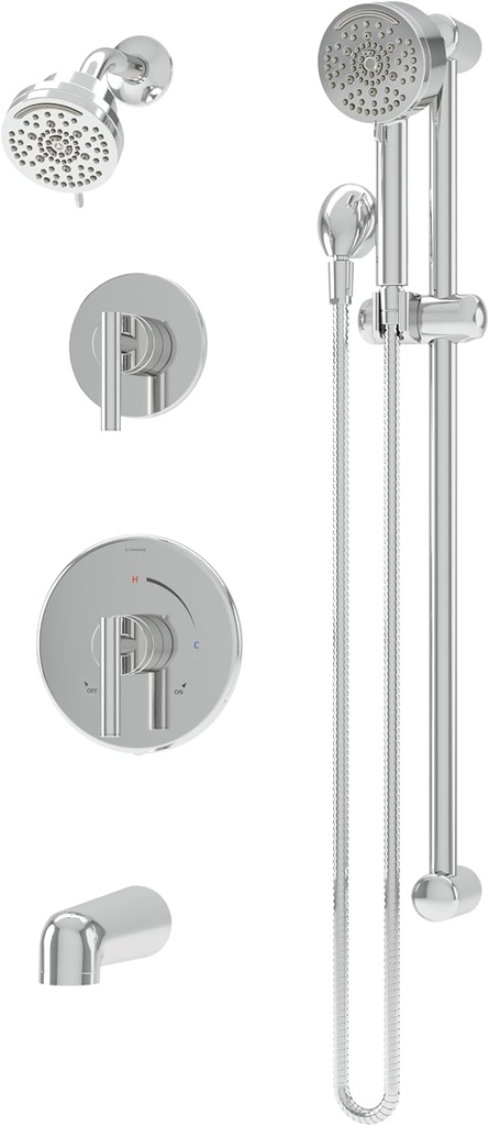 Dia HydroMersion Double Handle Shower Trim Kit with Hand Spray and Tub Spout - 1.5 GPM