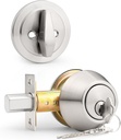 Probrico 1 Pack Satin Nickel Single Cylinder Deadbolt Lock Set, Keyed One Side Door Lock for Exterior and Interior Door