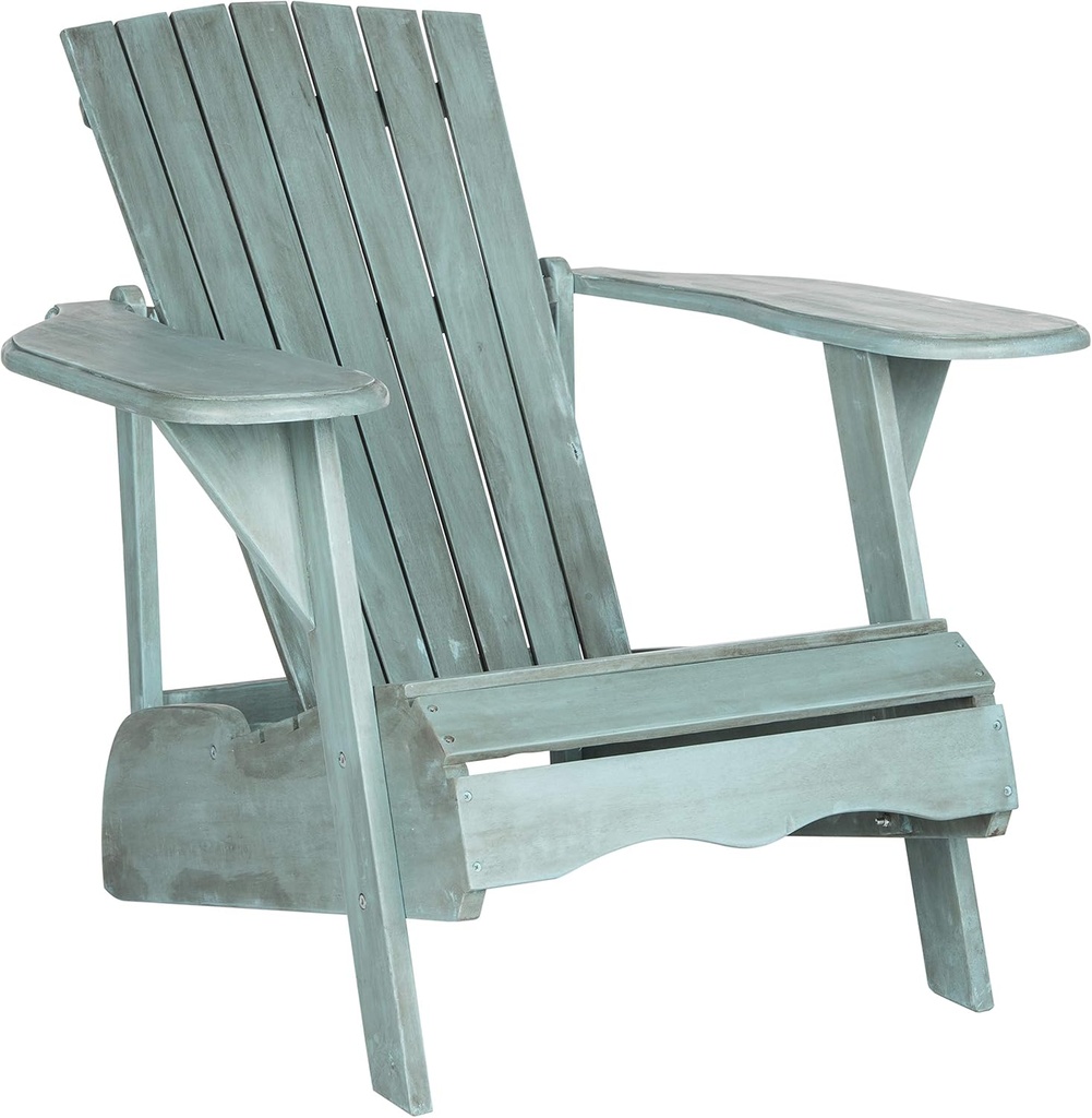 SAFAVIEH Outdoor Collection Mopani Adirondack Chair, Beach House Blue