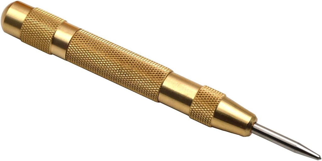 Brass Center Hole Punches Spring-Impact Marking Loaded Adjustable Tension Hand Tool (6'')