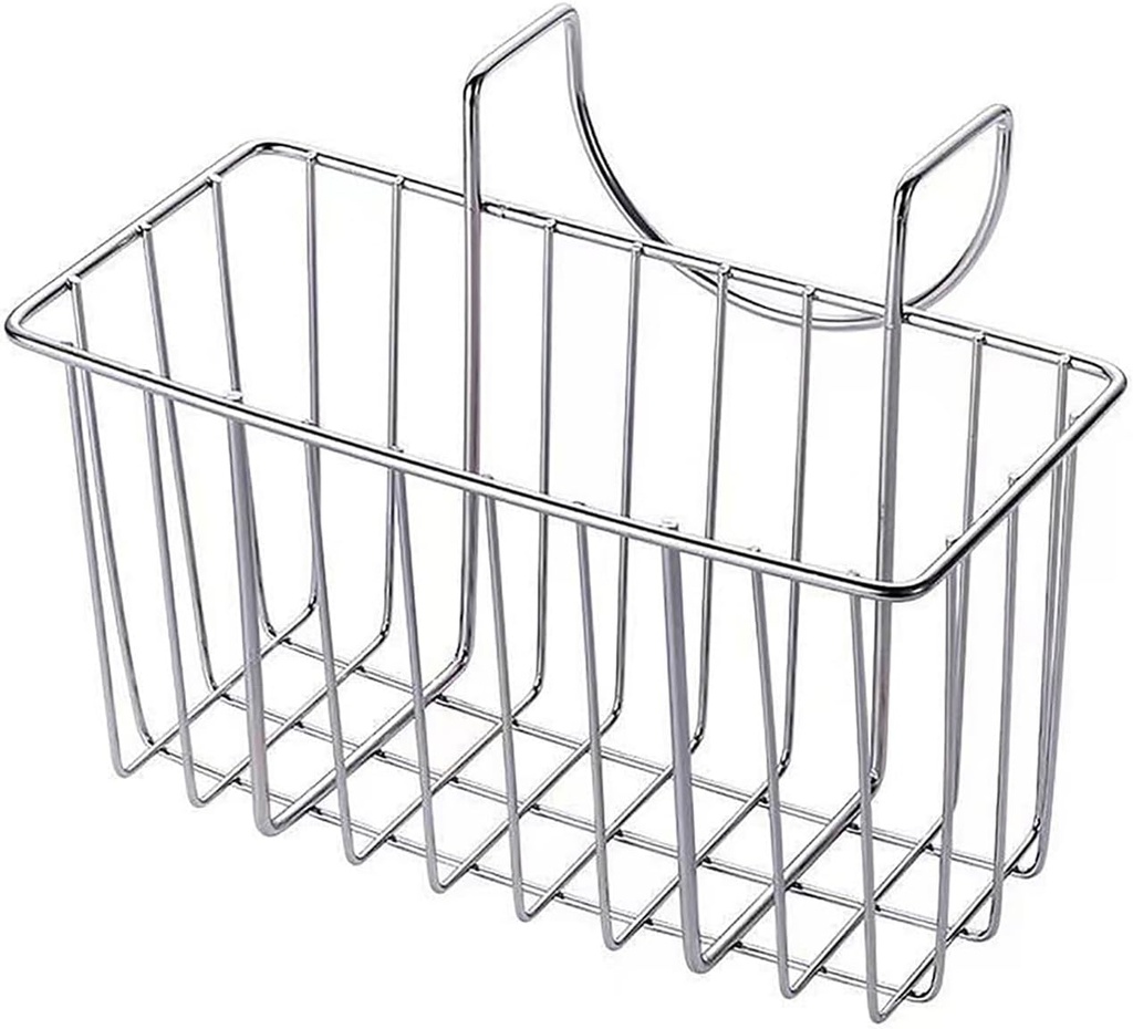 Sponge Holder for Kitchen Sink, Movable Brush Holder, Dish Cloth Hanger, Hanging Caddy, Hooked Sink Caddy Sponge Holders, Sinks Basket Brush Holders, Soap Rack, Dishwashing Cloth Rack, Stainless Steel