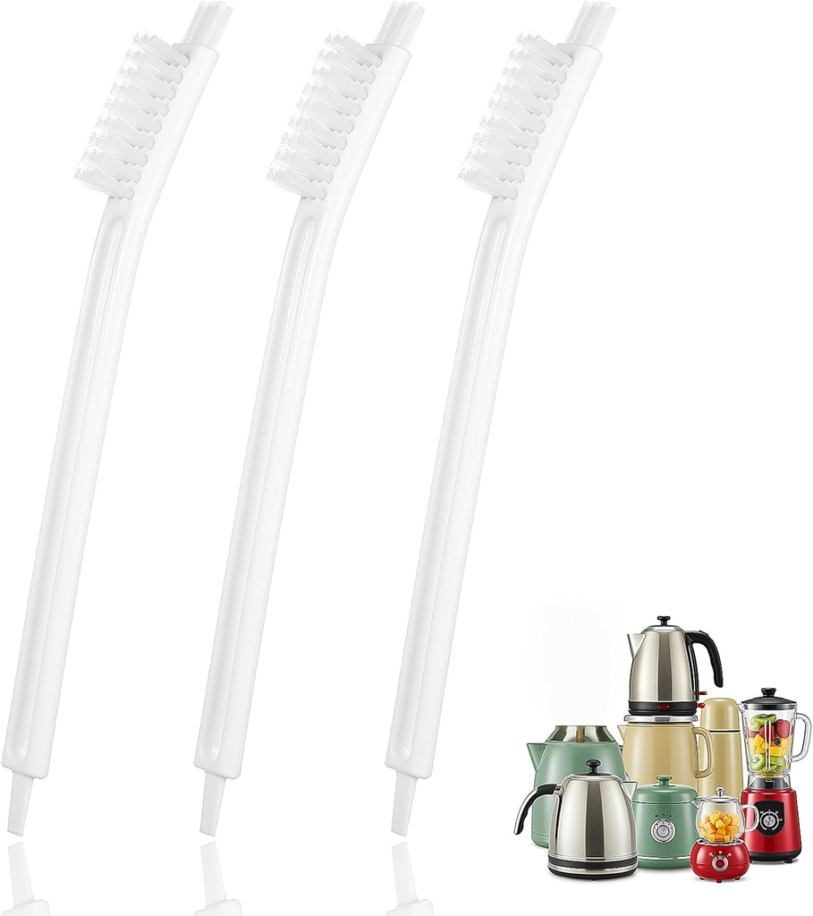 3 Packs Fruit Juicer Machine Cleaning Brushes, Soy Milk Maker Deep Clean Brush Crevice Tool Set Small Scrub Brushes for Toaster Sink Tile Grout Grater, Small Cleaning Supplies Gadgets White
