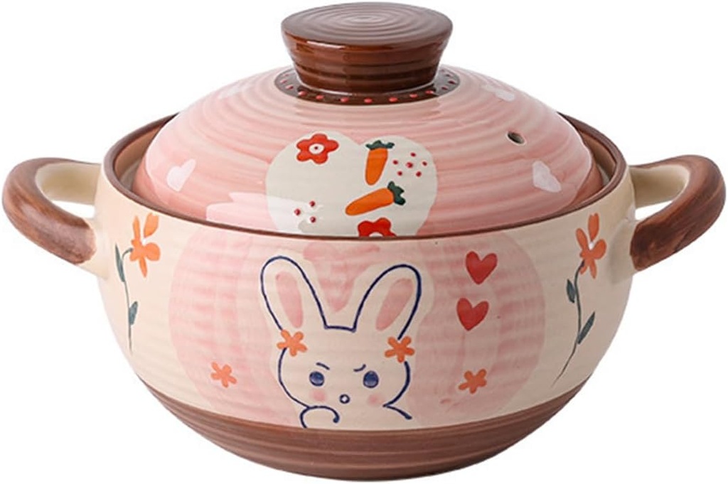 Household Gas Casserole stew Pot Soup Pot Health Pot Heat-Resistant Ceramic Pot Open fire Crock Pot Soup Pot Casserole (B 2.8L)