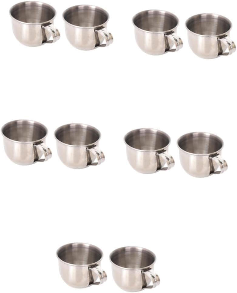 Cabilock 10pcs Stainless Steel Sake Cups Drinking Mugs for Tea Water for Home Office Restaurant Use