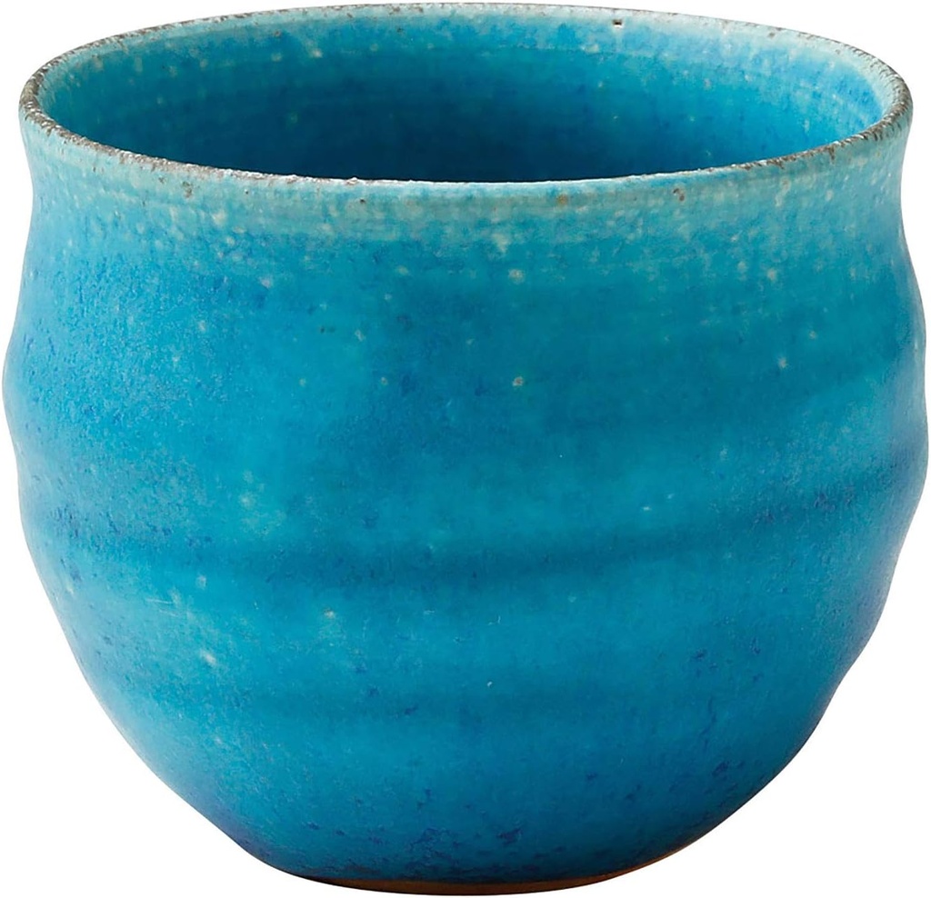 Shigaraki Ware Hechimon Rock Cup Blue Glaze