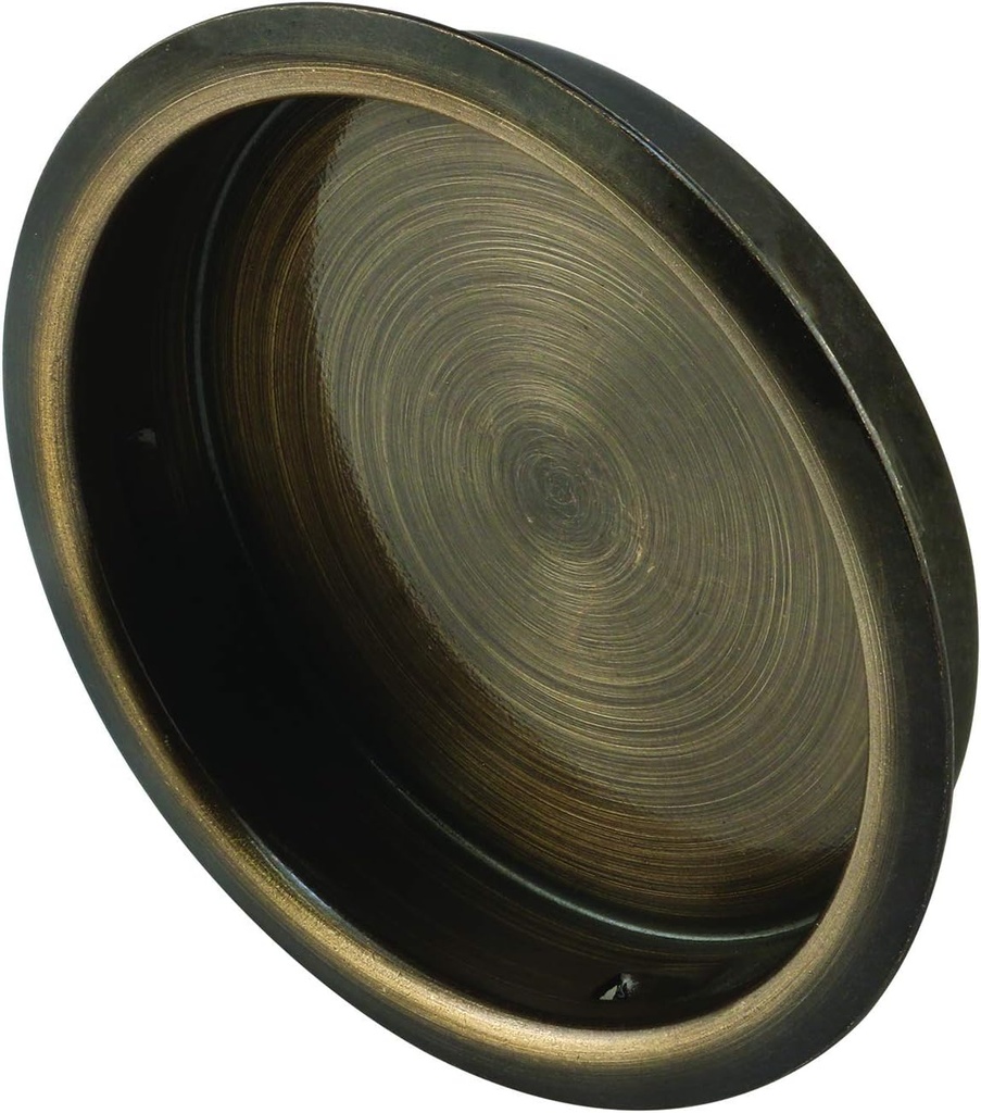 Prime-Line N 6766 1-3/4 In., Antique Brass Plated Bypass Door Pull Handle (2 Pack)