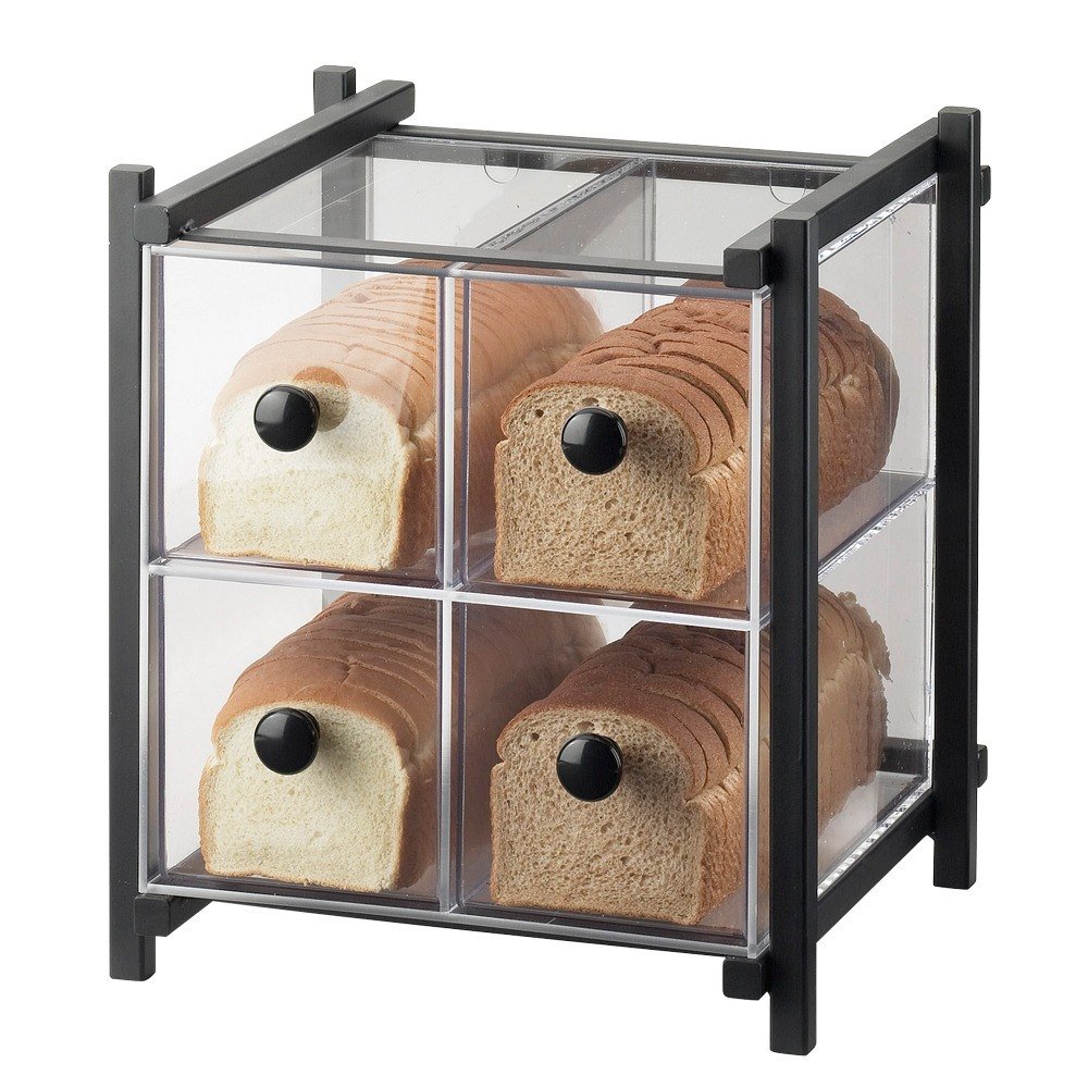 Cal-Mil 1146-13 One by One 4 Drawer Bread Case, 15.75" Height, 14" Width, 14.75" Length, Black