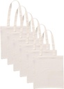 Popular Handicrafts 6 Pack Economical 15"x16" Cotton Tote Bag, Lightweight Reusable Grocery Shopping Cloth Bags Suitable for DIY Advertising Promotion Gift Activity Milky White