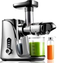 Juicer Machines, AMZCHEF Slow Cold Press Juicer with 2 Speed Modes, Travel bottles(500ML), LED display, Easy to Clean Brush & Quiet Motor for Vegetables & Fruits, Grey