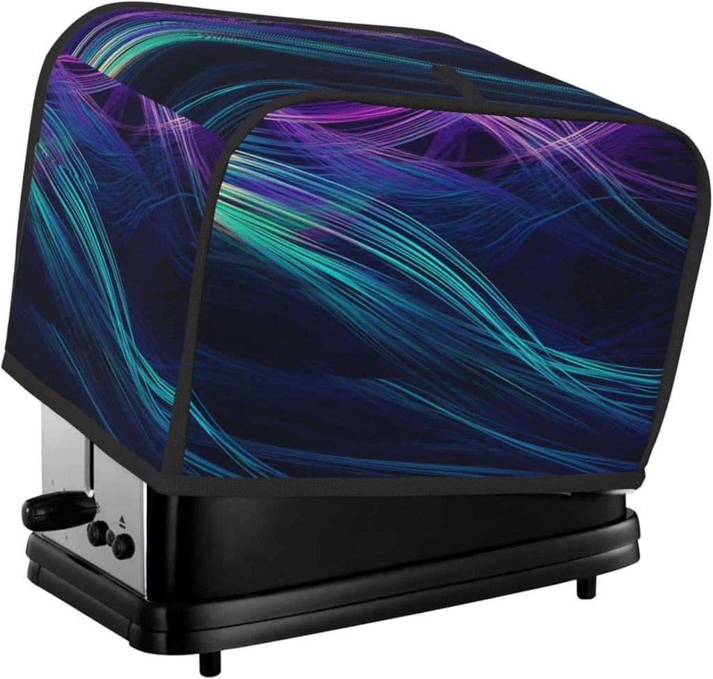 Free Flowing Lines 2 Slice Toaster Covers Bread Machine Cover Quilted Dustproof Fingerprint Protectors Small Washable Appliance Cover Bread Maker Dust Protection Universal Size