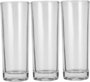 3-Piece Glass Cup Set Drinking Glasses for Water Juice and Cocktails 12 oz Dishwasher Safe for Kitchen Parties and Restaurants