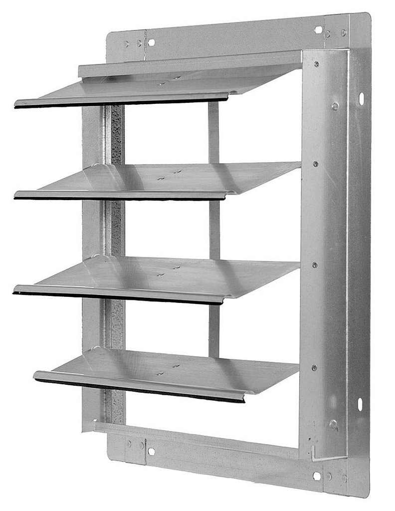 Dayton 12" Backdraft Damper/Wall Shutter, 12-1/2" x 12-1/2" Opening Required (1, 3-Panel)