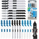 20PCS T Shank Jigsaw Blades Tool for Wood Plastic Metal Compatible with 90% Power Jig Saws Such as Bosch DEWALT RYOBI One+ Makita SKIL Black+Decker Includes 4 Each of T101B T101AO T144D T118A & T118B